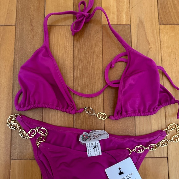 Vintage Gucci 1970’s Monogram Chain Two Piece Bikini Set Size M - Picture 3 of 9